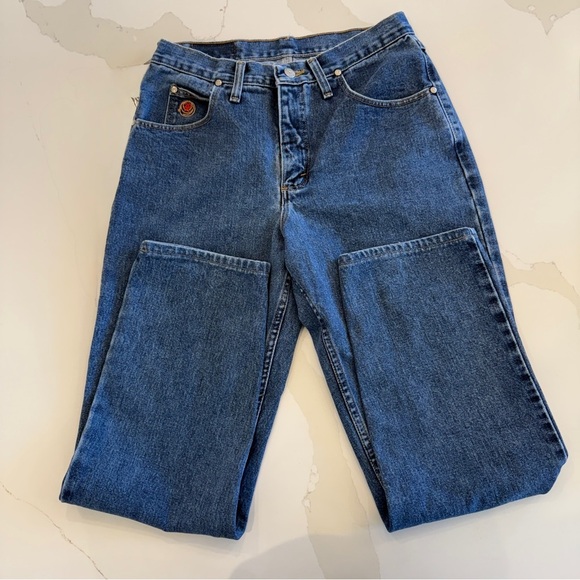 VINTAGE! Women’s 90’s Wrangler Denim Embroidered Jeans Blue Size 27 Boot Cut - Picture 8 of 14
